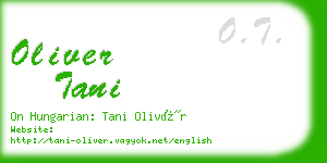 oliver tani business card